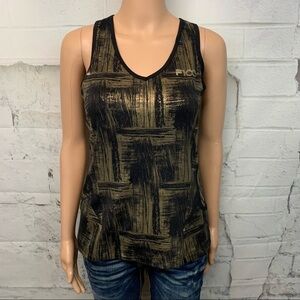 FILA Black/Gold Workout Top